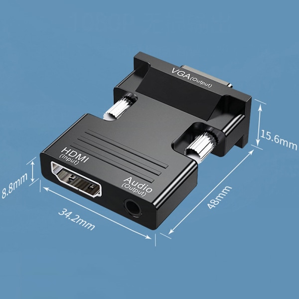 HDMI-kompatibel kvinnelig til VGA hannkonverter med o adapter