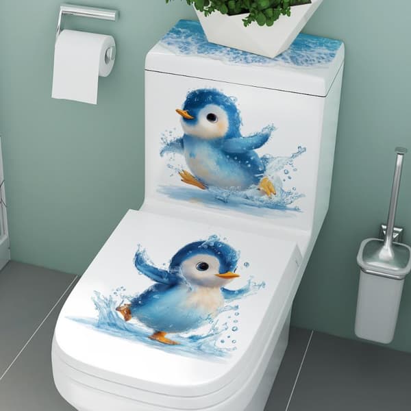Uiva pieni pingviini WC-tarra A1