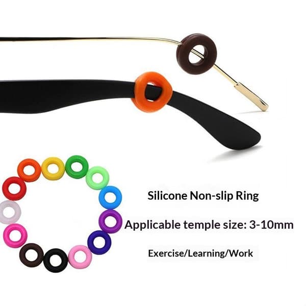 10st Halkfria Silikon Öron Grepp Glasögon Ben Öronkrok Black