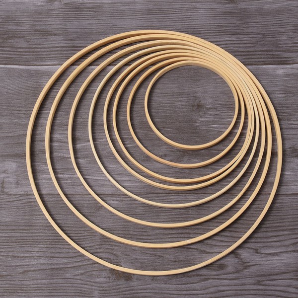 Hot DIY Wood Art Craft Bambus Circle Rund Cross Stitch Sying 13cm