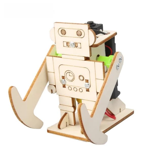 1 sæt DIY trægående robotmodelsæt til børn pædagogisk STE
