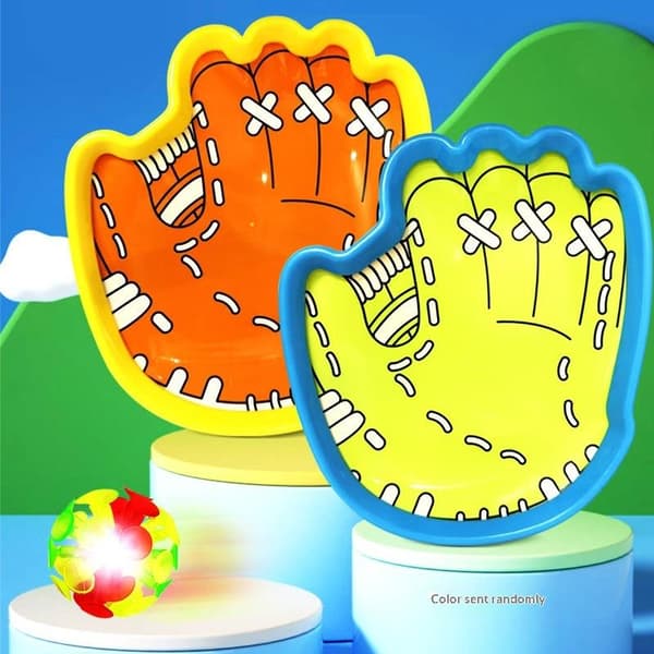 Klibbig bollkastningsspelset Basebollhandskeform Sugbollsleksak 1Set