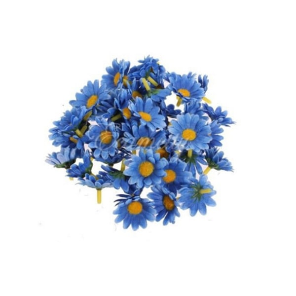 100 stk. Kunstige Gerbera Daisy Silke Flowers Heads For DIY Wedd Black Heart