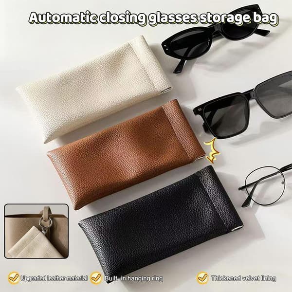 1 st. toppsolglasögonfodral linsficka glasögon automatisk stängning White