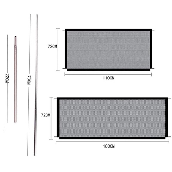 Kannettavat lemmikkieläinten aidat Taitettavat hengittävä mesh portti Pe 110*72cm