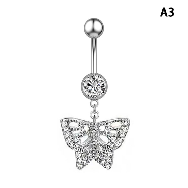 Heart Moon Dangle Nappisormukset Napa Barbell Ring Body Je A3