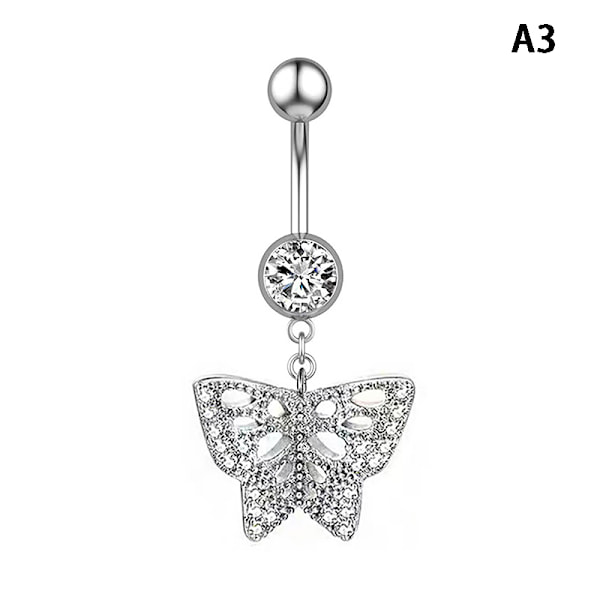 Hjerte Måne Dingle navle Ringe Navle Barbell Ring Body Je A3