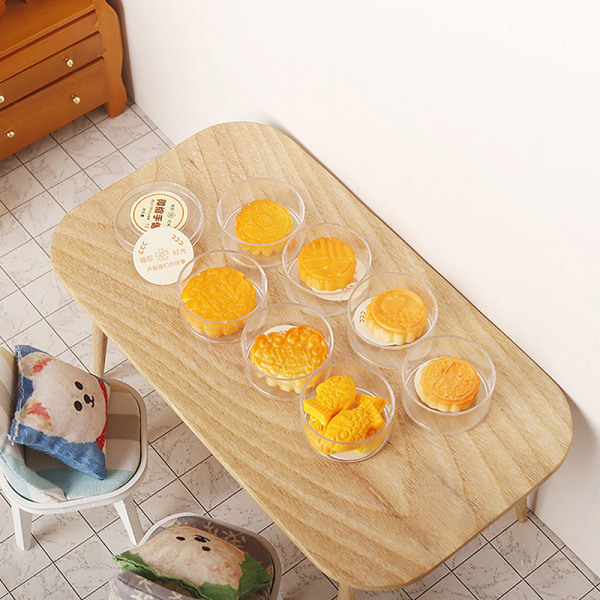 1:12 Dockhus Miniatyr Mooncake Bean Paste Pai W/Box Kök A