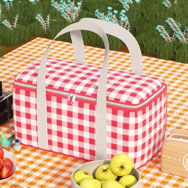 Retro Pastoral Lunchväska Fällbar Utomhus Camping Picknick Termisk B2