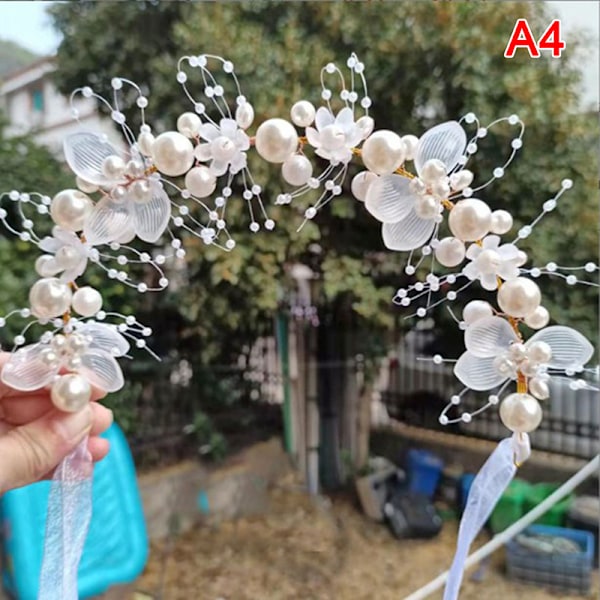Pearl Flower Headband Morsiamen päähine Wedding Crown Fashion A4