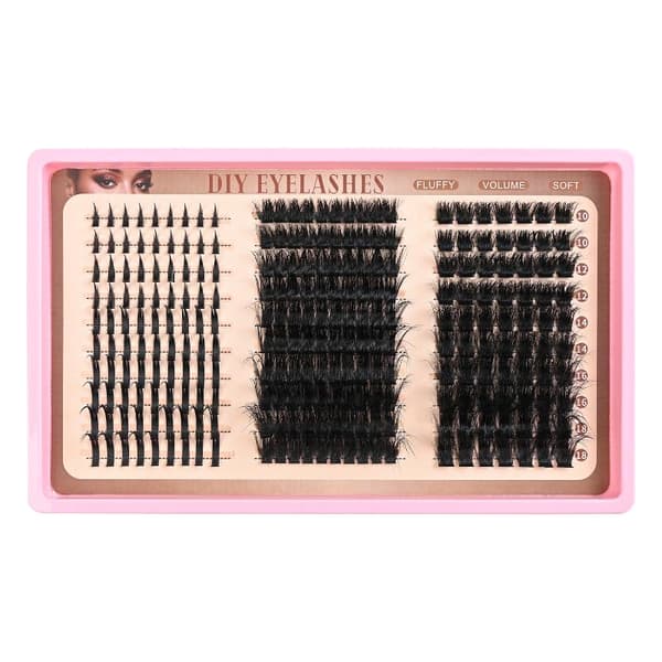 260 stk DIY Vippeextensionssett Klynger Individuelle Øyevipper