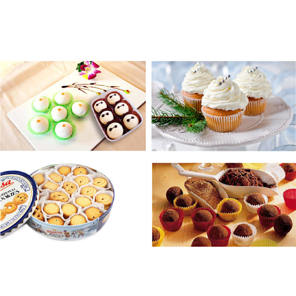 1000 STK 25x20 mm Kage Cupcake Liner Bage Muffin Bakke Kageform white