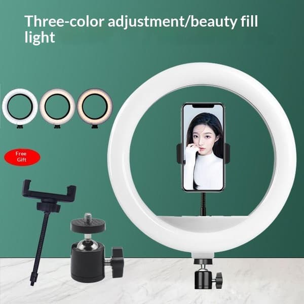 1 sett 26 cm LED Selfie Ring Light Dimbar LED-lampe Fotografering