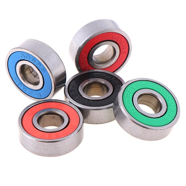 5 st ABEC-9 608RS skateboard skoterhjul rullförseglad boll b Red
