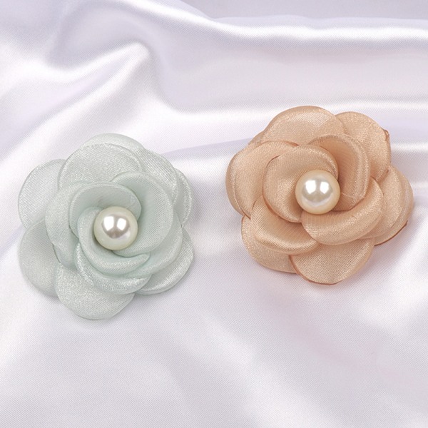 1 Stk 5cm Mesh Gaze Blomster For DIY Bryllupsfest Klær Sko Gray