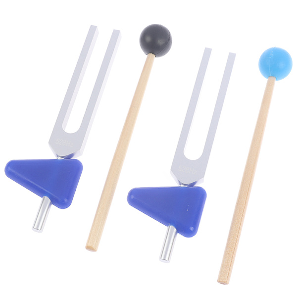 Stämgafflar Set 528 Hz Chakra för DNA Reparation Healing Forks Blue