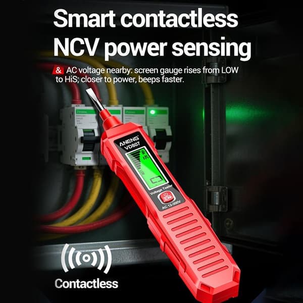 Smart induksjonstesterpenn AC 12-300V spenningstester NCV-sensor red