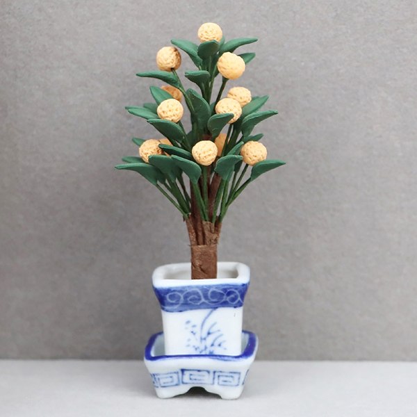 1:12 Dockhus Miniatyrapelsinträd i krukväxter Bonsai Garden Mod