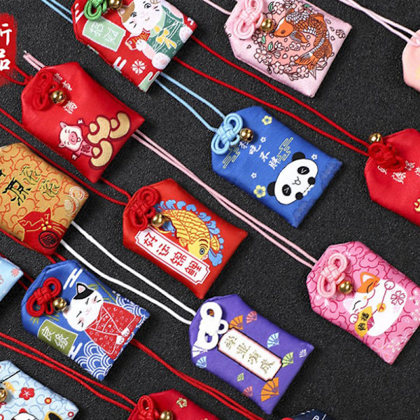 1 stk Broderet velsignelse taske nøglering Omamori Pray Love Health Saf A8