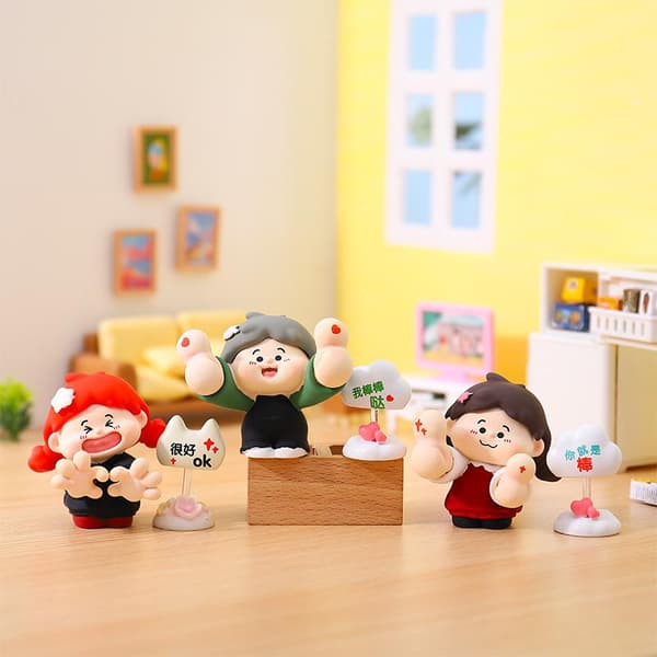 Ny serie Blind Box e Desktop Decor Samlerfigur Legetøj Mys 1Box Random