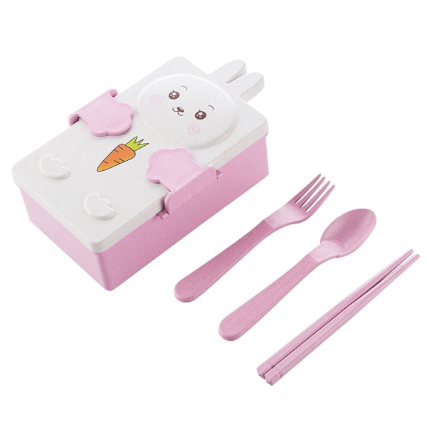 e Bento Lunch Box Kids School Children Style Children Bread San Pink