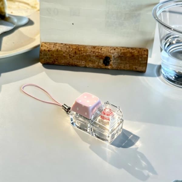 e Polka Dot Keyboard Fidget Leker Nøkkelring Fingerknapp Klikker A2
