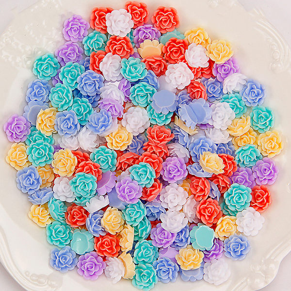50 kpl 3D Mini Flower Flatback Resin tarvikkeet Tee-se-itse askartelupuhelin 08