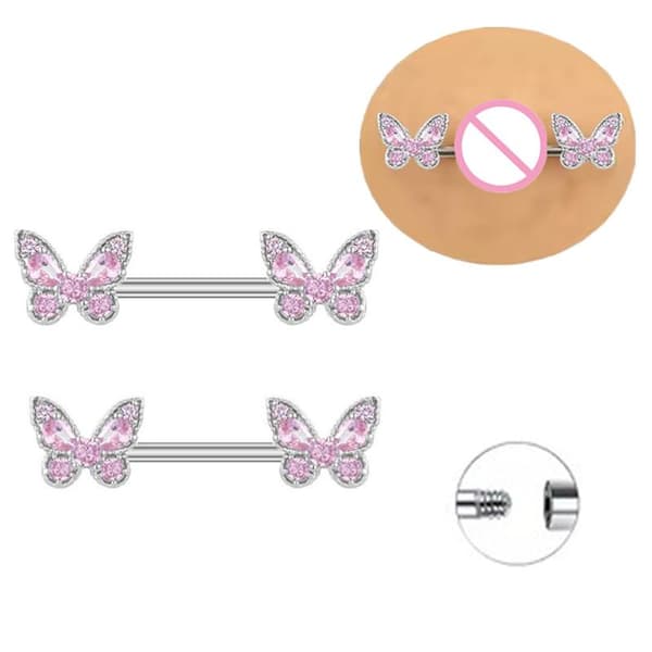 Sommerfugl Brystvorte Smykker Brystvorte Barbell Brystvorte Piercing Brystvorte E