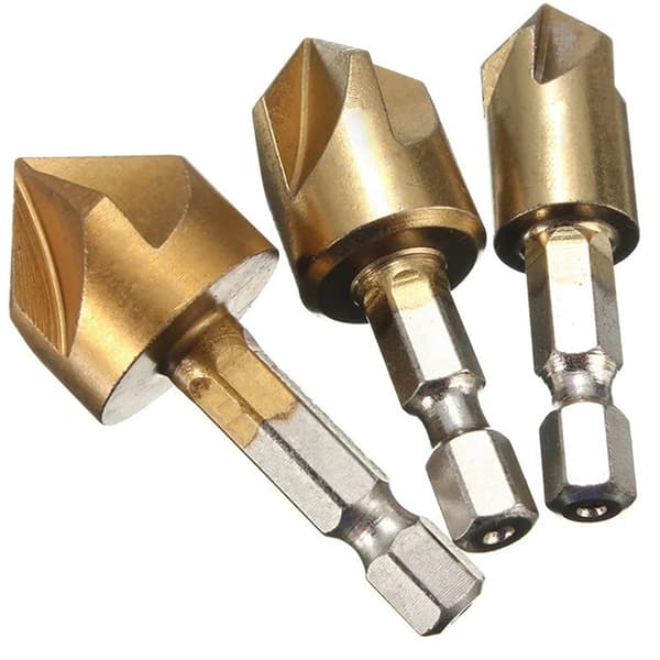 3 STK Countersink Boring Bit Set For Wood Metal Quick Chan 6mm 8mm 9mm