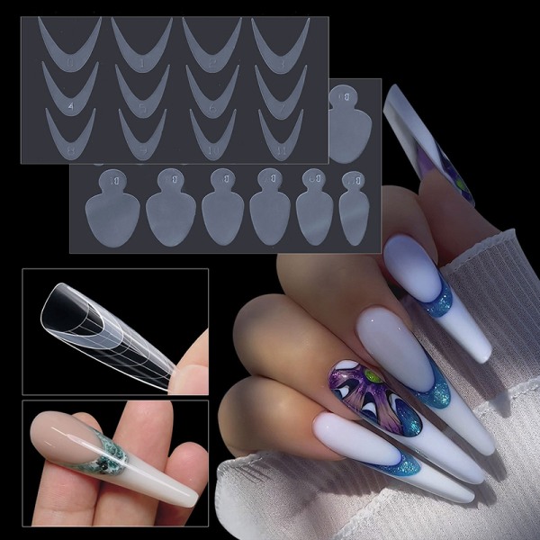 Dual Nail Forms False Tips For Gel Extension Quick Building Fre A10