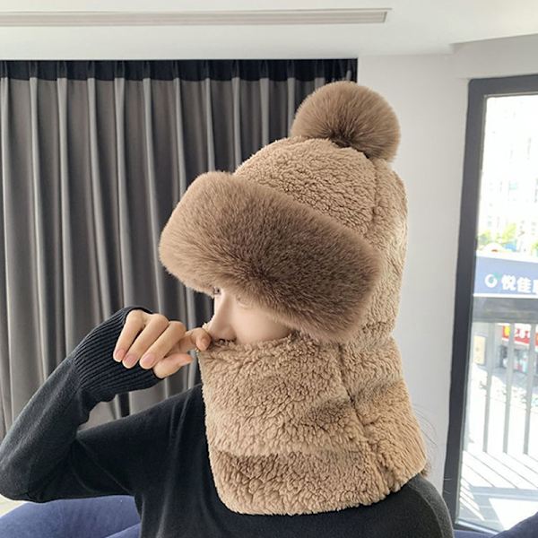Vinter Cashmere Hat Fleece Herre Dame Hode Hette Skjerf Lue Cap Wa Gray