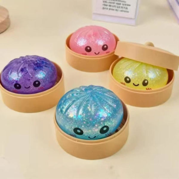 Overdimensionerede Regnbue Dumpling Squishies Blød Langsom Rebound Sensorisk Purple