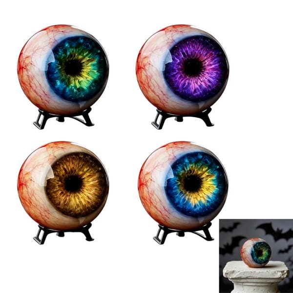 Monsterøye Dekor 3D Hyperrealistisk Rund Øyeeeple Øye Katt Goth F