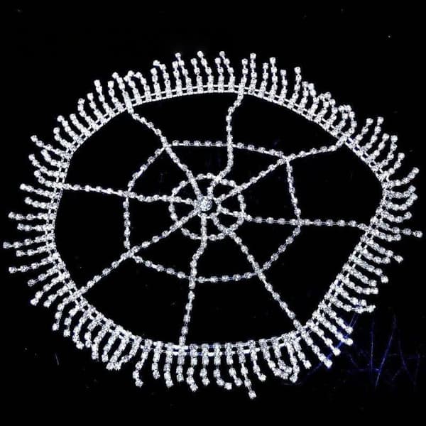 1 stk. hul netting dusk lue hodeplagg bohemsk rhinestone hode A2