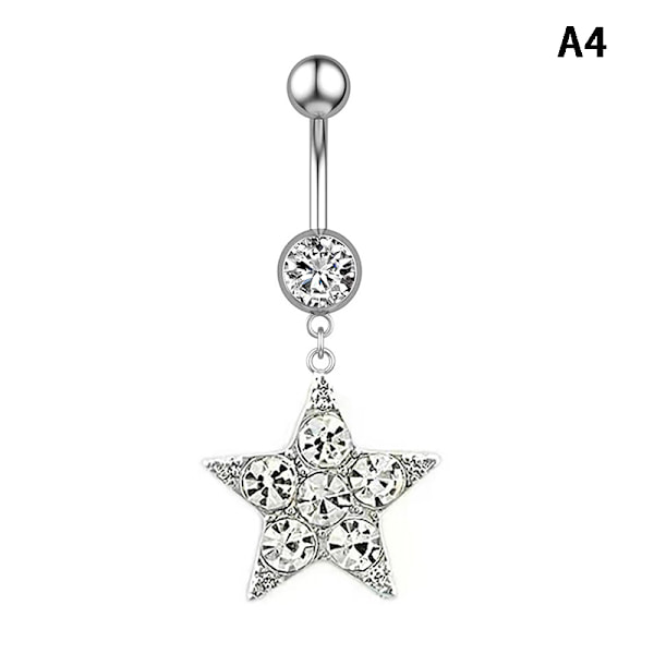 Heart Moon Dangle Nappisormukset Napa Barbell Ring Body Je A11