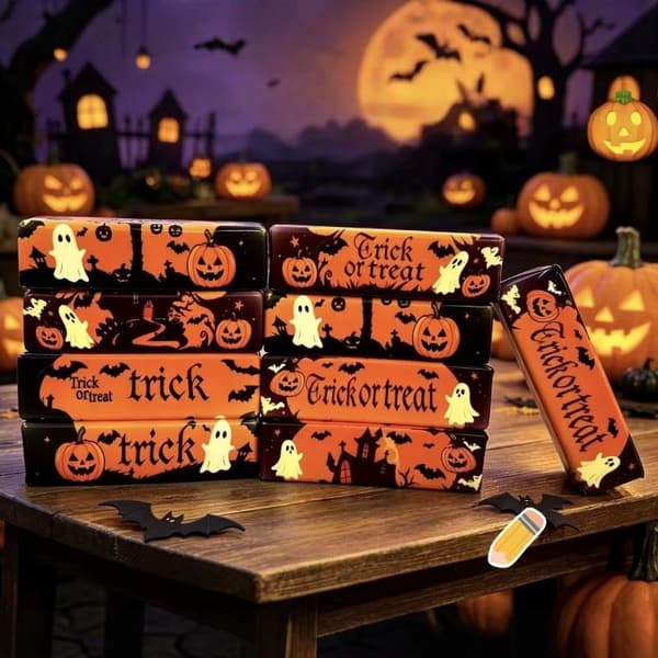 Halloween Langsomt Stigende Legetøj Græskar Spøgelse Flagermus Print Fest