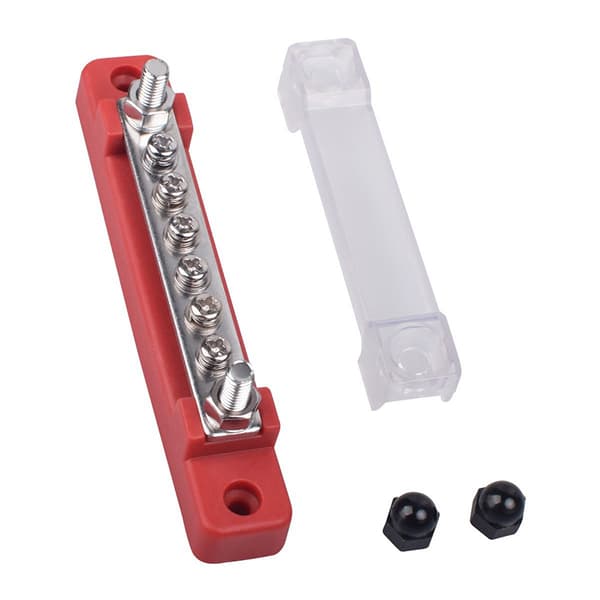 1/2st Samlingsskena Batteriströmfördelningsblock 12V M6 Stud Pos Black