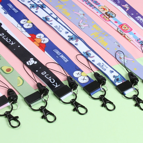 Heat Transfer Lanyard Cartoon Halterneck Rope Multicolor-A1