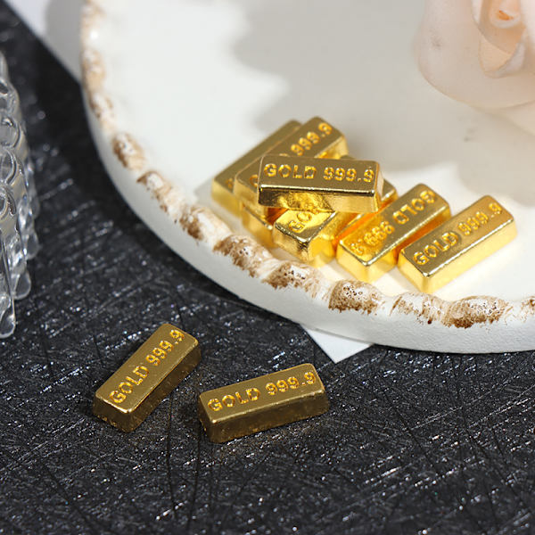 10kpl/ set 1:12 Dollhouse Miniature Gold Bars Kolikkomalli Doll Ho