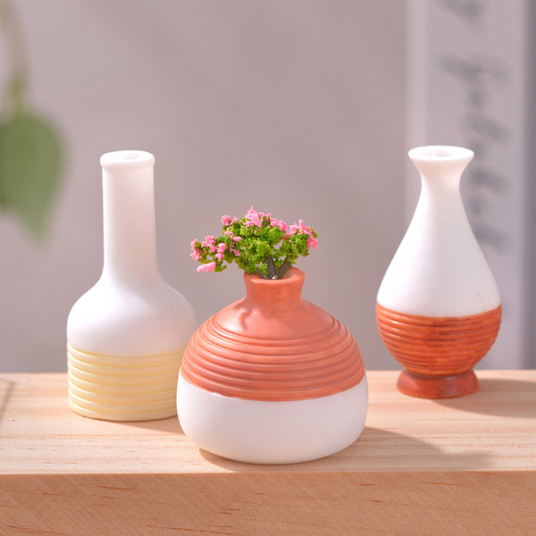 Dukkehus Miniatyr Blomstervase Blomsterpotte Simulering Vase Pot H A