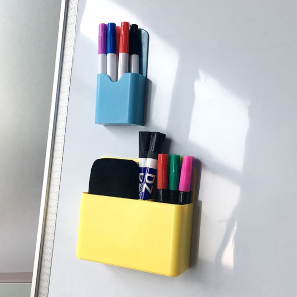 Magnetisk Køleskab Opbevaringsboks Dåser Marker Pencil Pen Holder Offic Blue L
