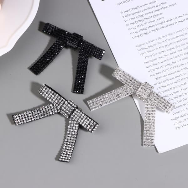 3/6 st mode glänsande strass rosett brosch krage nål kläder A2 3Pcs