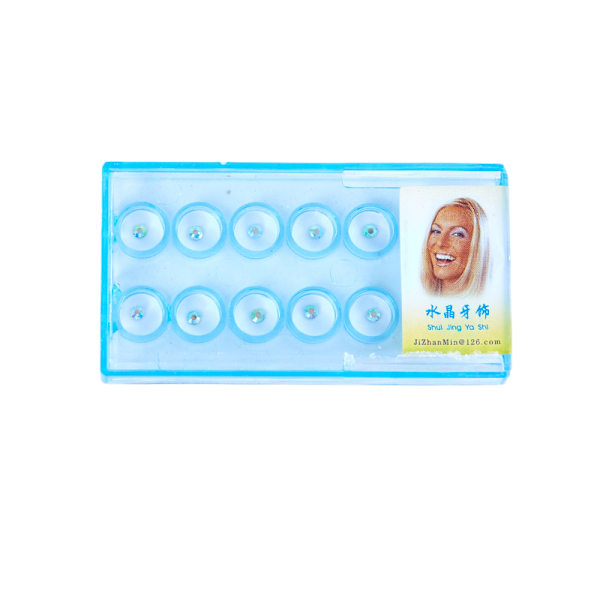 10 stk./æske Akryl Diamond Dental Materiale Stud Tooth Gems Jewe Multicolor