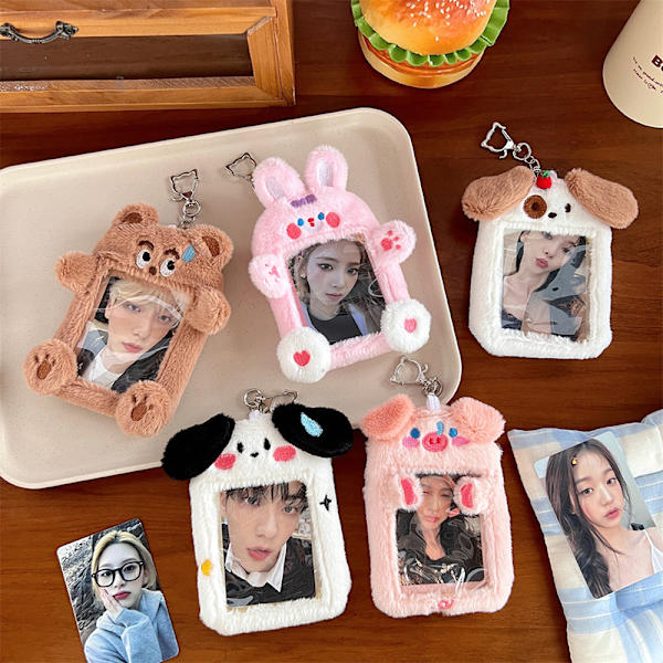 Bear Plush Photocard Holder Kpop Idol Photo Holder Girl e Keyc A4