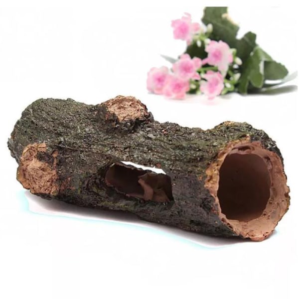 Ny ankomst Akvarium Ornament Hollow Hole Log Tree Tunnel Cave