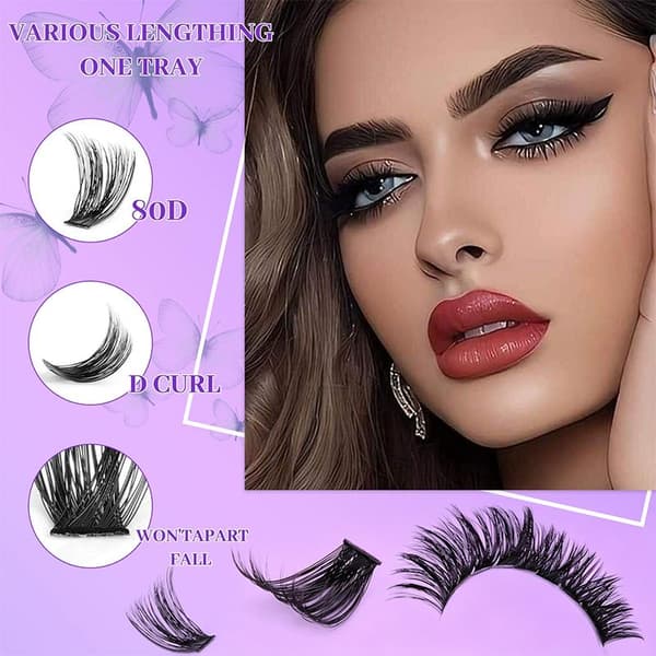 Lashes Cluster DIY fransförlängning blandad bricka kluster ögonfransar G