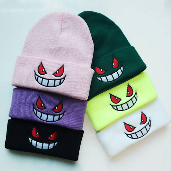 Pipo Hattu Lapsi Aikuisten Neulottu Ski Cap Lämmin Slouchy Gengar Winter Purple
