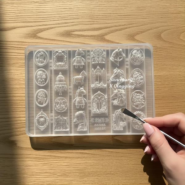 3D Silikon Negleform Retro Hestehode Relieff Utskjæring DIY Design