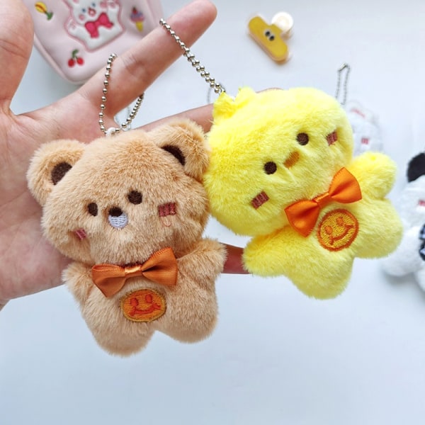 Animal Plysj Toy Bear Frog Panda Pendant Doll Keychain Bag Key Frog