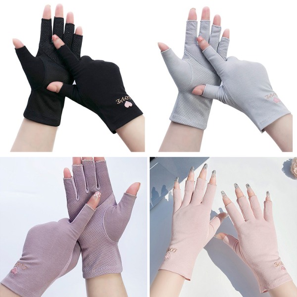 1 pari Anti UV Gloves UV Shield Glove Fingerless Manicure Nail A2